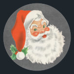Retro Santa Claus Chalkboard Christmas Stickers<br><div class="desc">These elegant retro Christmas stickers have a vintage image of Santa Claus on a black chalkboard background.</div>