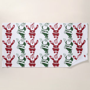 RETRO SANTA CLAUS CHRISTMAS Beach Towel