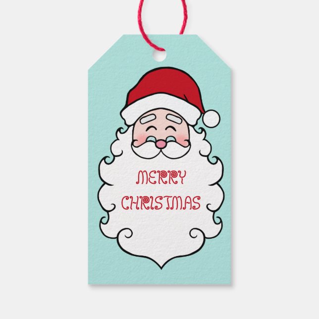 Retro Santa Claus Christmas Gift Tags (Back)