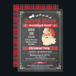 Retro Santa Claus Christmas party chalkboard Invitation<br><div class="desc">[All text are editable, except "eat, drink & Merry Christmas"] Get this stylish design now! Occasion: Christmas party, Santa party, street block party, church and charity event, housewarming, retirement party, open house Theme: Christmas, Santa Claus Style: retro, vintage Colours: red, white, grey Graphics: vintage Santa Clause, retro typography lettering, chalkboard,...</div>