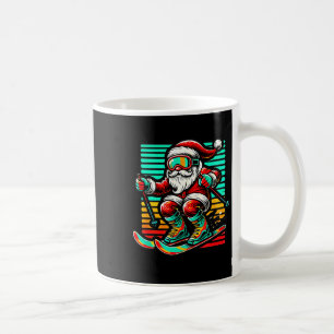 Retro santa claus - christmas skiing coffee mug