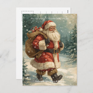 Retro Santa Claus Classic Custom Photo Christmas Holiday Postcard