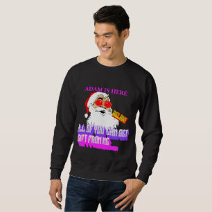 RETRO SANTA CLAUS CUSTOMIZE PERSONALIZED NAME SWEATSHIRT
