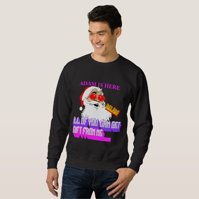 RETRO SANTA CLAUS CUSTOMIZE PERSONALIZED NAME  SWEATSHIRT (Front Full)