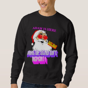 RETRO SANTA CLAUS CUSTOMIZE PERSONALIZED NAME SWEATSHIRT