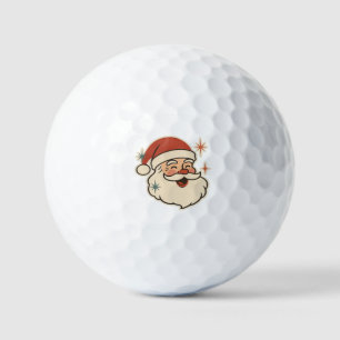 Retro Santa Claus Face – Vintage Christmas Holiday Golf Balls