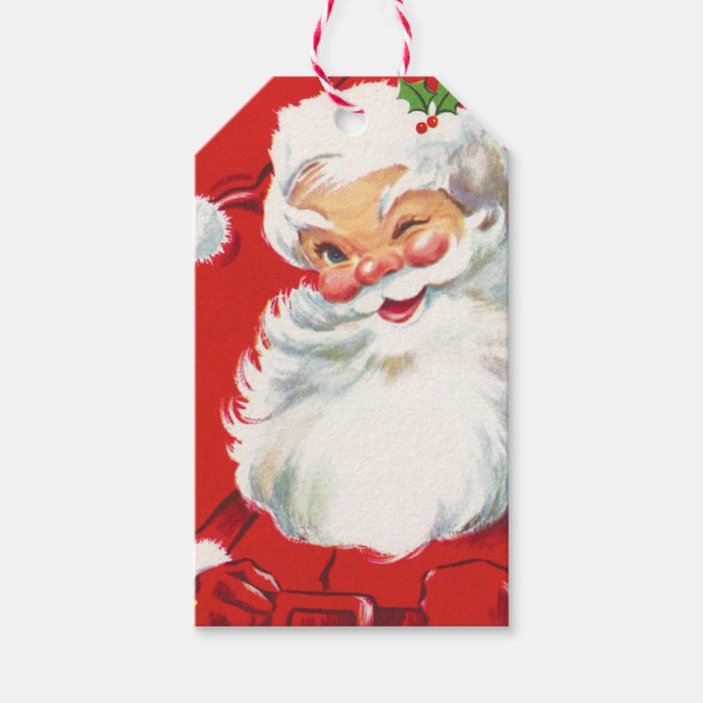 Retro Santa Claus Gift Tags (Front)