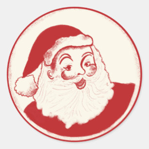 Retro Santa Claus illustration Christmas sticker