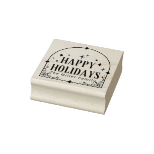 Retro Santa Claus Merry Christmas holidays Rubber Stamp