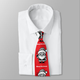 Retro Santa Claus Pattern Tie