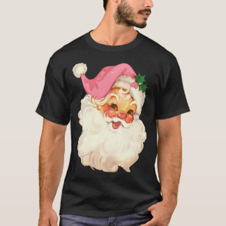 Retro Santa Claus Pink T-Shirt