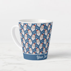 Retro Santa Claus Red White and Blue Christmas Latte Mug