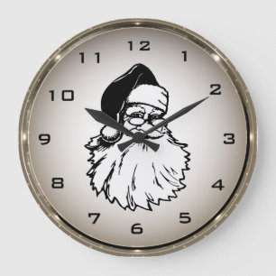 Retro Santa Claus Round Wall Clock