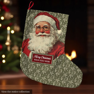 Retro Santa Claus Stocking Old Fashioned Holiday