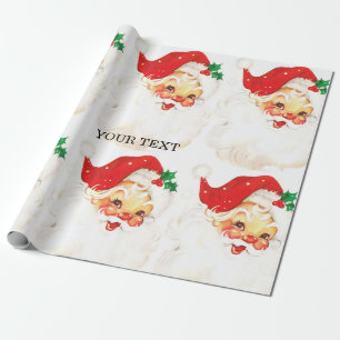 Retro Santa Claus, sweet Christmas Wrapping Paper
