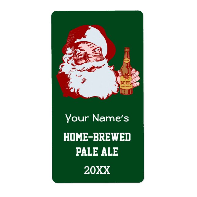 Retro Santa Claus with a Beer Christmas Bottle (Front)
