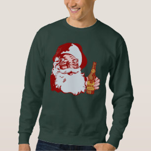 Retro Santa Claus with a Beer Christmas Sweatshirt