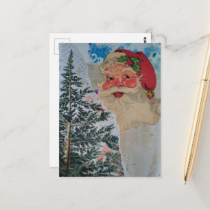 Retro Santa Collage Postcard