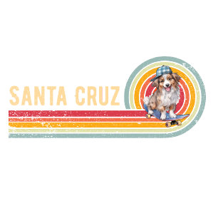 Retro Santa Cruz Australian Shepherd Skateboarder T-Shirt