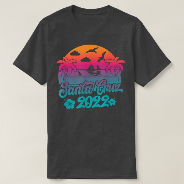 Retro Santa Cruz Beach 2022 Aruba Family Vacation  T-Shirt (Design Front)