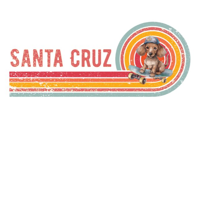 Retro Santa Cruz Skateboarding Dachshund T-Shirt (Creator Uploaded)