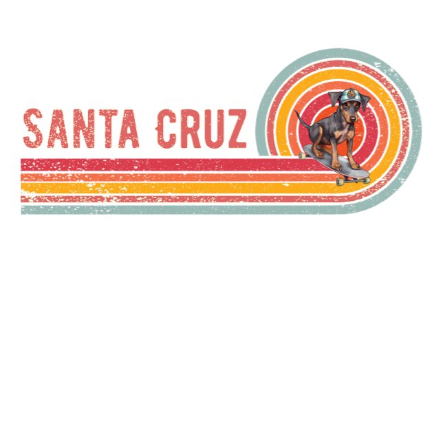 Retro Santa Cruz Skateboarding Doberman Pinscher T-Shirt (Creator Uploaded)