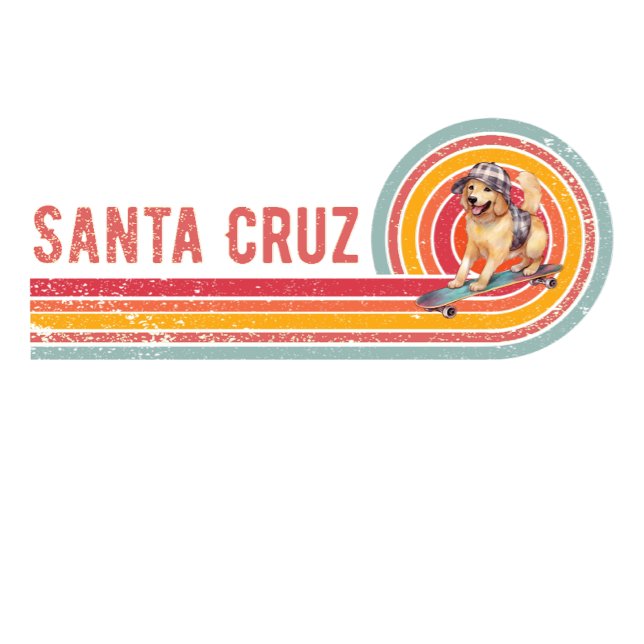 Retro Santa Cruz Skateboarding Golden Retriever T-Shirt (Creator Uploaded)