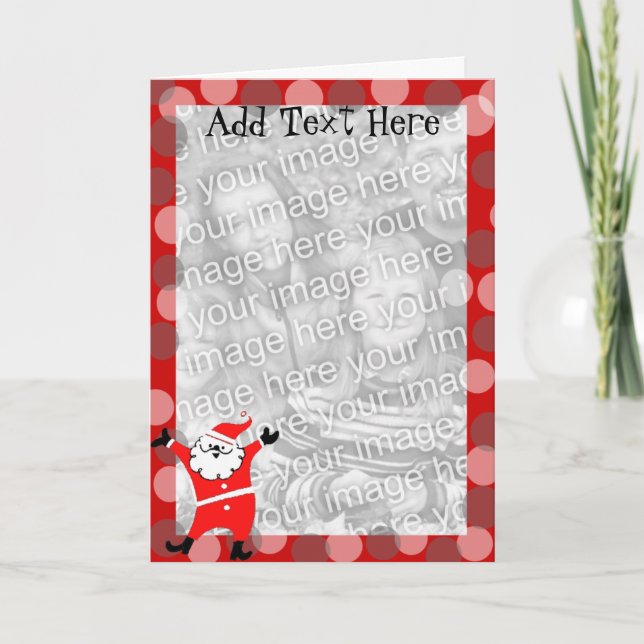 Retro Santa customisable Christmas card (Front)