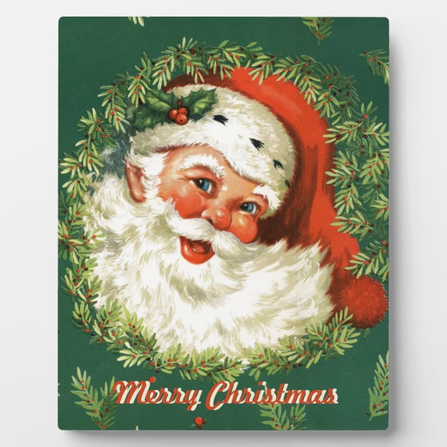 Retro Santa Decorative Plaque (Front)