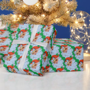 Retro Santa face Christmas Wrapping Paper