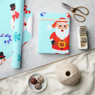 Retro Santa face Christmas wrapping paper