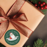 Retro Santa Gift Label North Pole Workshop<br><div class="desc">Cute Christmas gift label design featuring a retro design of a happy Santa. Personalise with a name(s) with the editor before ordering or clear to leave blank.</div>