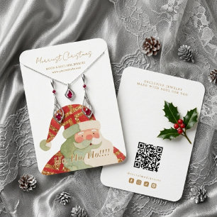 Retro Santa Glitter Xmas Jewellery Display TMF2 Business Card