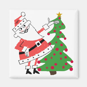 Retro Santa Holiday Tshirts and Gifts Magnet