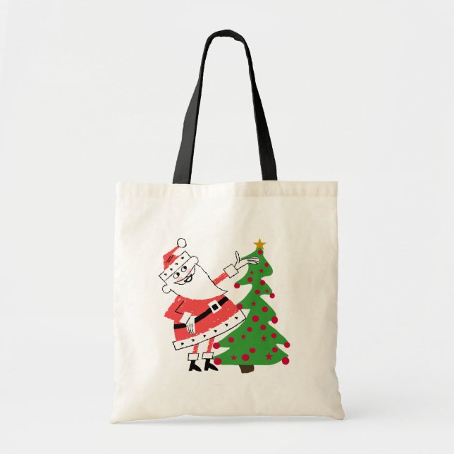 Retro Santa Holiday Tshirts and Gifts Tote Bag (Front)