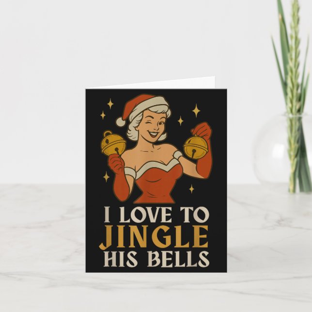 Retro Santa I Love To Stuff Her Stock Jingle His B Card (Front)