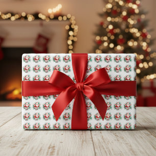 Retro Santa Joy Wrapping Paper