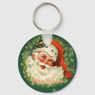 Retro Santa Keychain
