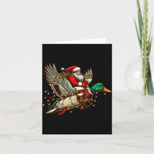 Retro Santa Mallard Duck Christmas Hunting Season Card