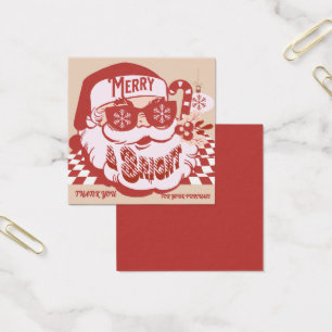 Retro Santa Merry Bright Christmas Thank You