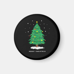 Retro Santa Merry Christmas Tree Lights Magnet