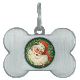 Retro Santa Pet Tag