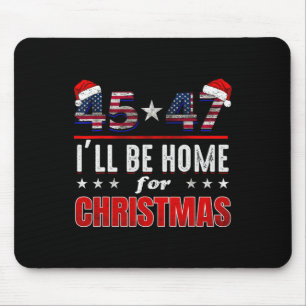 Retro Santa Trump 47th President I'll Be Home For Mouse Pad