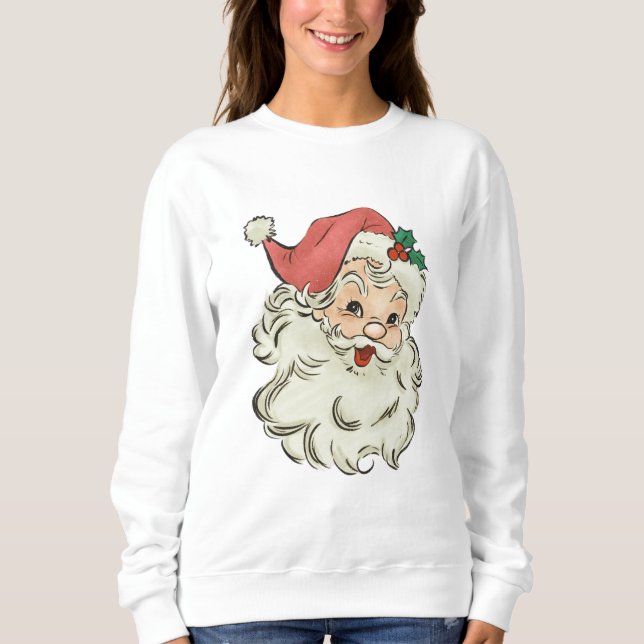 Retro Santa Vintage Christmas jumper Sweatshirt (Front)