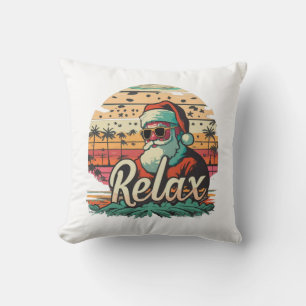 Retro Santa with a title Relax Cushion