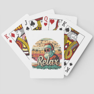 Retro Santa with a title Relax Playing Cards