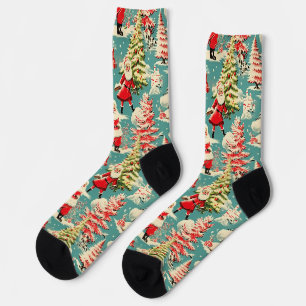 Retro Santa Wonderland 2 Socks