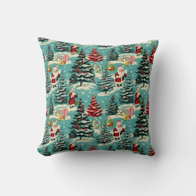 Retro Santa Wonderland Cushion (Front)