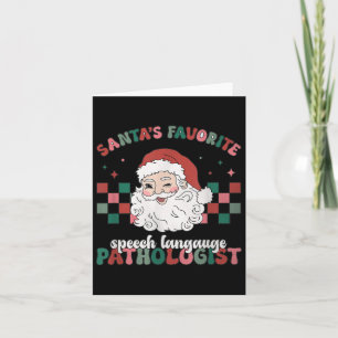Retro Santa's Favourite Speech Language Christmas  Card