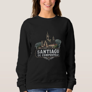 Retro Santiago de Compostela Landscape Vintage Sou Sweatshirt